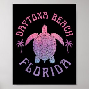 Daytona Beach Florida Zee Turtle Summer Vacking Poster