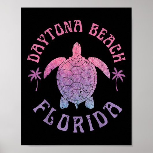 Daytona Beach Florida Zee Turtle Summer Vacking Poster (Voorkant)