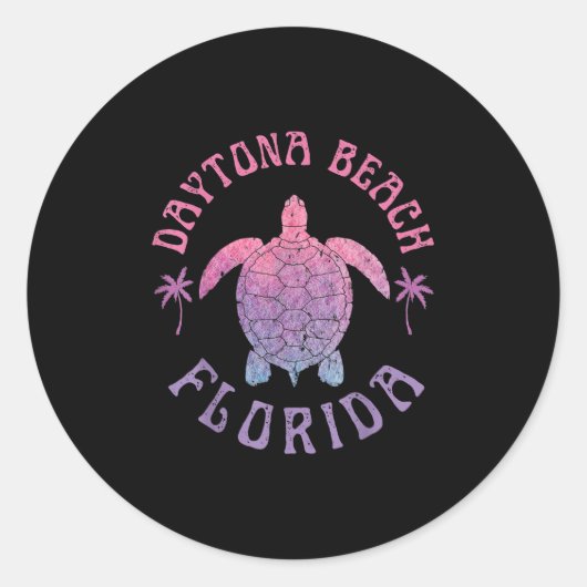 Daytona Beach Florida Zee Turtle Summer Vacking Ronde Sticker (Voorkant)