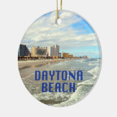 Daytona Beach foto met naam Keramisch Ornament (Links)
