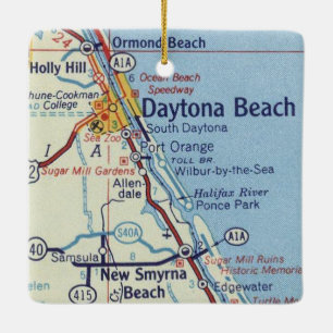 Daytona Beach Klassieke kaart Keramisch Ornament