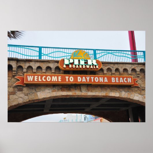 Daytona Beach Main Pier Boardwalk Bridge Poster (Voorkant)