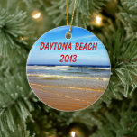 Daytona Beach Ornament<br><div class="desc">Foto van het strand bij Daytona Beach, Florida. tekst: "Daytona Beach 2013" vooraan en "The Best Vacation Ever."</div>
