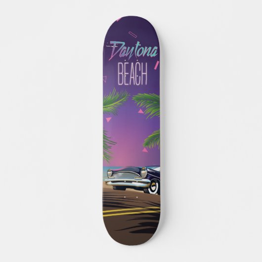 Daytona Beach Oude Auto Reisposter Persoonlijk Skateboard (Voorkant)