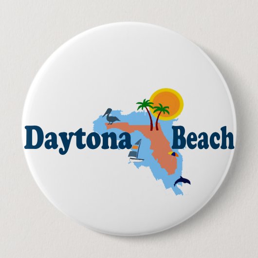 Daytona Beach. Ronde Button 4,0 Cm (Voorkant)