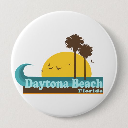 Daytona Beach. Ronde Button 4,0 Cm (Voorkant)