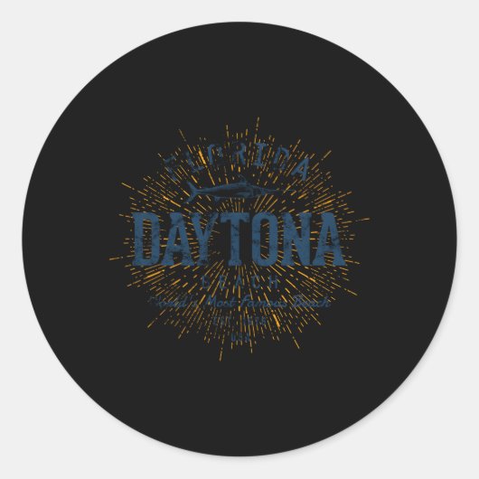 Daytona Beach Ronde Sticker (Voorkant)