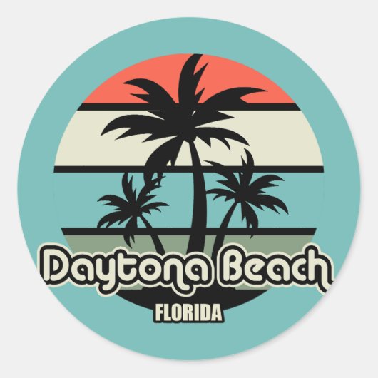 Daytona Beach Ronde Sticker (Voorkant)