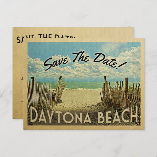 Daytona Beach Save the Date  Nautical Aankondigingskaart (Voorkant / Achterkant)