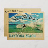 Daytona Beach Save the Date Surfing Aankondigingskaart (Voorkant / Achterkant)