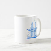 Daytona Beach Shores Coastal Nautical Sailing Sail Koffiemok (Voorkant rechts)