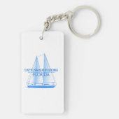 Daytona Beach Shores Coastal Nautical Sailing Sail Sleutelhanger (achterkant)