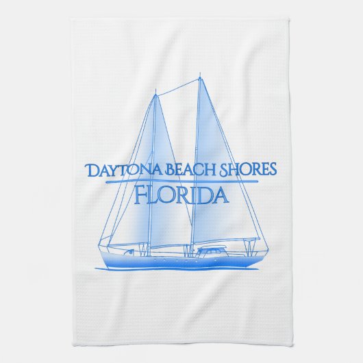 Daytona Beach Shores Coastal Nautical Sailing Sail Theedoek (Verticaal)