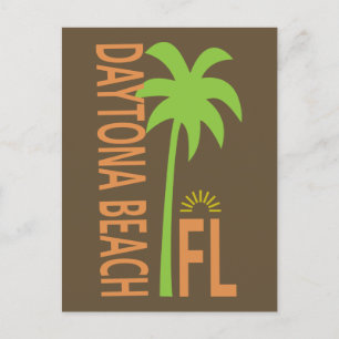 Daytona Beach typografisch met palmboom Briefkaart