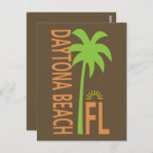 Daytona Beach typografisch met palmboom Briefkaart (Voorkant / Achterkant)