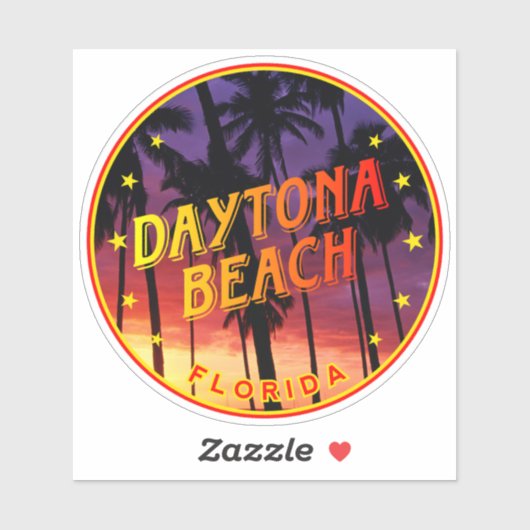 Daytona Beach Zonsondergang Florida, Daytona Beach Sticker (Vel)