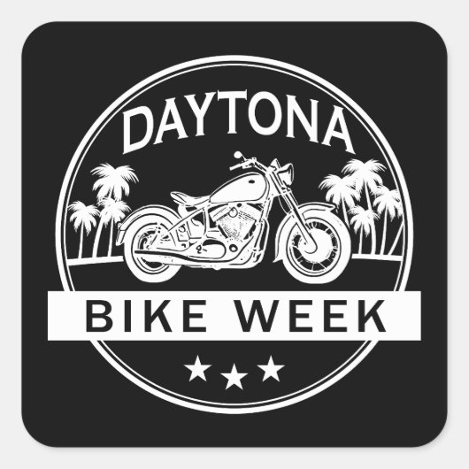 Daytona Bike Week Motorbike Vierkante Sticker (Voorkant)