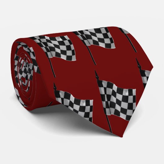 Daytona Checkered Flag Mannen Necktie Stropdas (Opgerold)