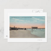 Daytona, FL - Uitzicht van strand met auto's & Briefkaart (Voorkant / Achterkant)