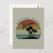 Daytona strand zonsondergang retro landschap briefkaart (Voorkant / Achterkant)
