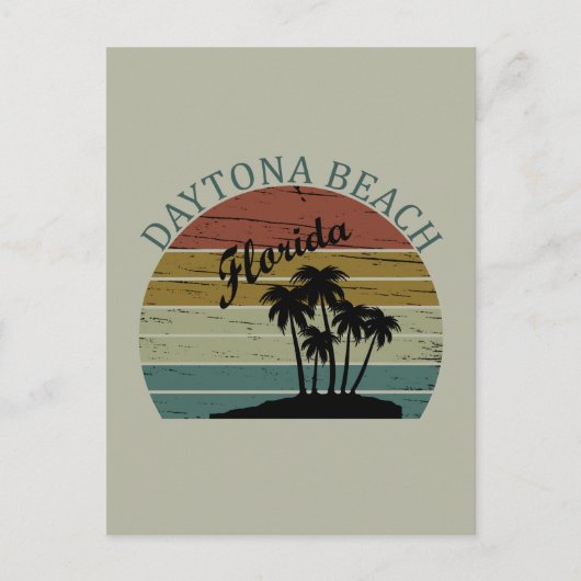 Daytona strand zonsondergang retro landschap briefkaart (Voorkant)