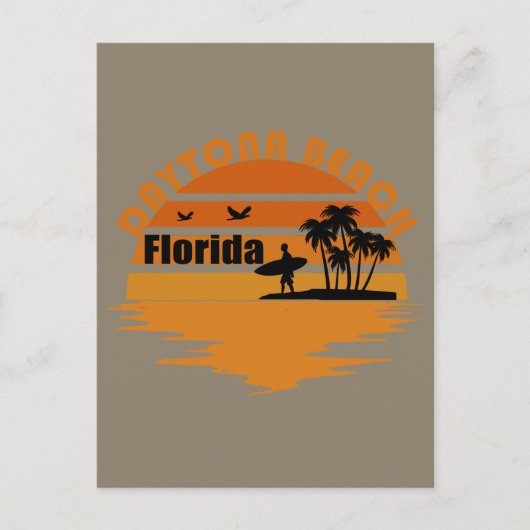 Daytona strand zonsondergang retro landschap briefkaart (Voorkant)