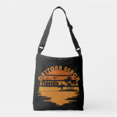 Daytona strand  zonsondergang retro landschap crossbody tas (Voorkant)
