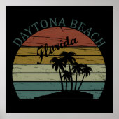 Daytona strand zonsondergang retro landschap poster (Voorkant)