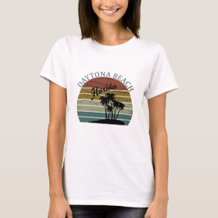 Daytona strand  zonsondergang retro landschap t-shirt