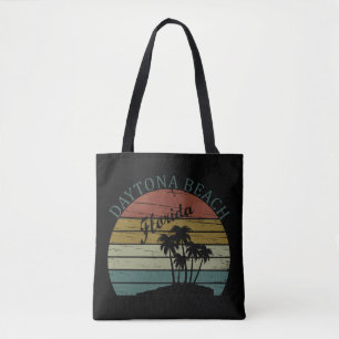 Daytona strand zonsondergang retro landschap tote bag