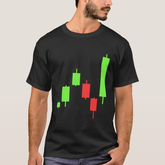 Daytrading aandelenmarkten kandelaar voor handelar t-shirt (Voorkant)