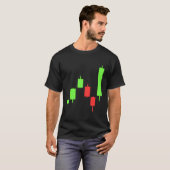 Daytrading aandelenmarkten kandelaar voor handelar t-shirt (Voorkant volledig)