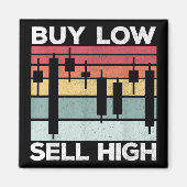 Daytrading Buy low sell high Candlesticks  Magneet (Voorkant)