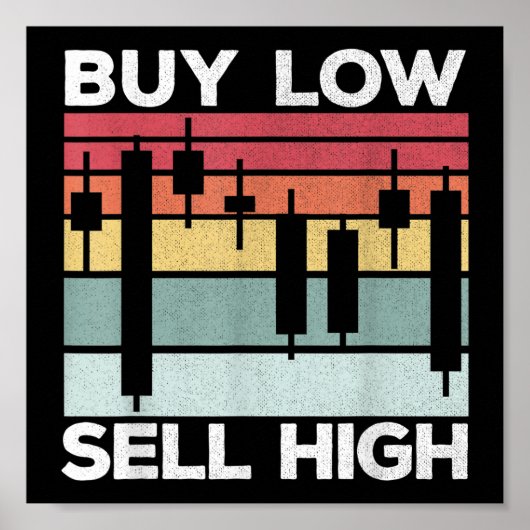 Daytrading Koop low sell hoge kandelaars Poster (Voorkant)