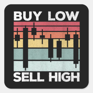 Daytrading Koop low sell hoge kandelaars Vierkante Sticker