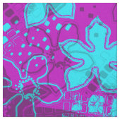 Daytrip Retro Psychedelic Floral Stof (Close Up)