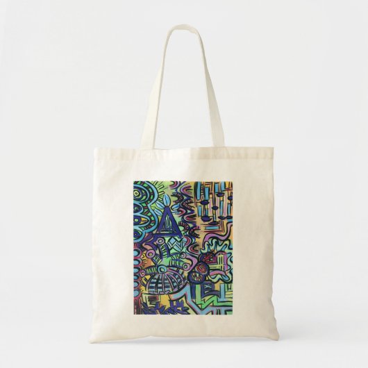 Daytripper-hand gekleurde moderne geometrisch tote bag (Voorkant)