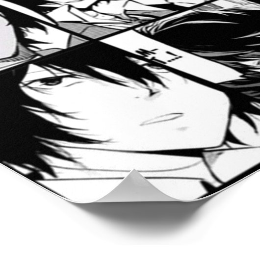 Dazai osamu collage manga black and white version poster (Hoek)