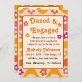 Dazed and Engaged Retro 70s Bachelorette party Kaart (Voorkant / Achterkant)