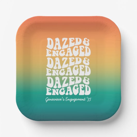 Dazed and Engaged | Retro typografie Papieren Bordje (Voorkant)