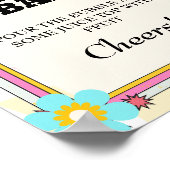 Dazed & Betrokken Bachelorette Mimosa Bar Tafelbor Poster (Hoek)