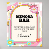 Dazed & Betrokken Bachelorette Mimosa Bar Tafelbor Poster (Voorkant)