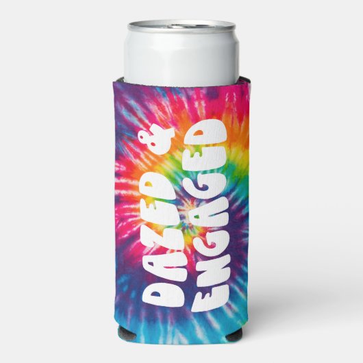 Dazed & Betrokken Bachelorette Tie Dye Party Favor Seltzer Blikjeskoeler (Seltzer Voorkant)