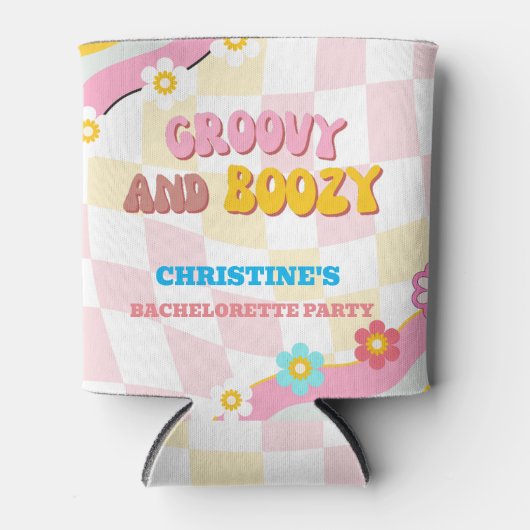 Dazed en Groovy Bachelorette Party 70s Thema Blikjeskoeler (Voorkant)