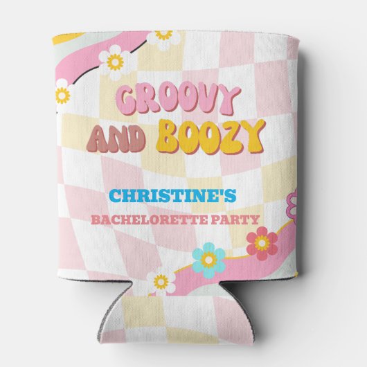 Dazed en Groovy Bachelorette Party 70s Thema Blikjeskoeler (Achterkant)