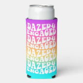 Dazed Engaged Disco Typografie Regenboog Gradiënt Seltzer Blikjeskoeler (Seltzer Voorkant)