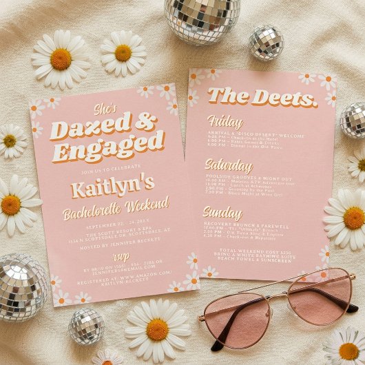 Dazed & Engaged Groovy 70s Bachelorette Itinerary Kaart