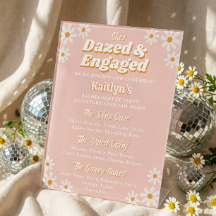 Dazed & Engaged Groovy 70s Jubileum Bar voor de Br Reclamebord Met Voetstuk