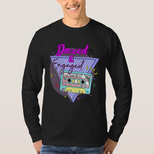 Dazed Engaged Retro 90s Bride Groom Cassette Bache T-shirt (Voorkant)