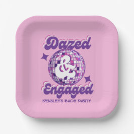 Dazed & Engaged Retro Disco Bachelorette Party Papieren Bordje